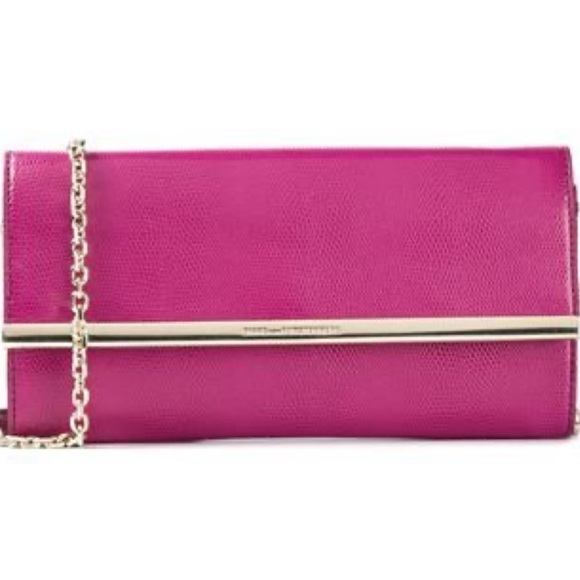 Diane Von Furstenberg Voyage Lizard Leather Clutch Vintage